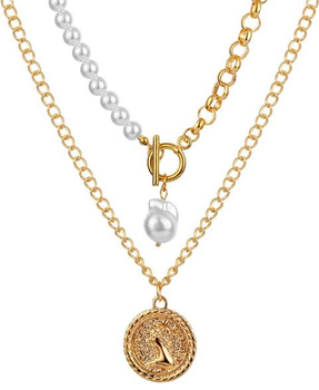 Colier choker cu lant de dama la moda cu perle