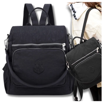 Schwarzer, wasserdichter, geräumiger und eleganter Damenrucksack