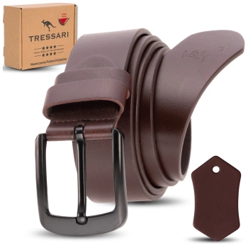 TRESSARI Herrengürtel, Echtleder, braun, für Hosen