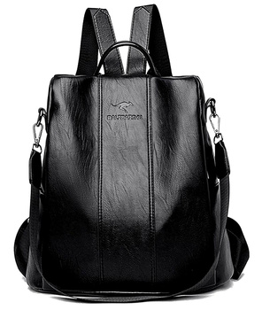 Rucsac elegant de dama din piele neagra pentru scoala