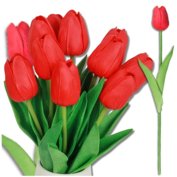 Künstlicher roter Tulpenstrauß 10 Stück dekorative Blumen