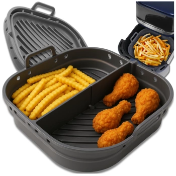 Silikoneinsatz für Heißluftfritteuse, wiederverwendbare Backform, grau