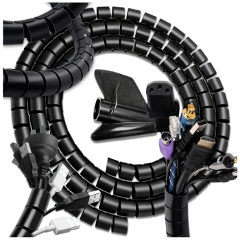 Kabelkanal 5m Spirale schwarz Organizer für Kabel und Drähte